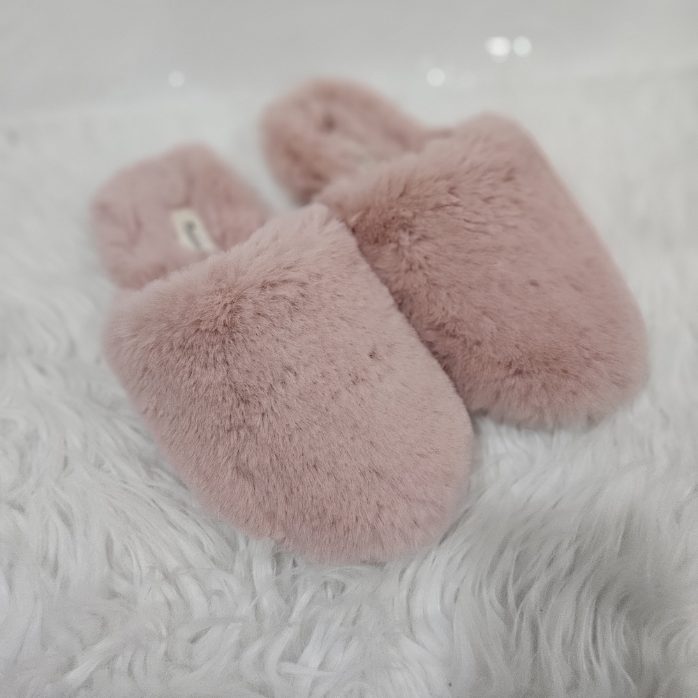 Madewell Pink Fuzzy Slippers Madewell Wallis Faux Fur Slipper Forgotten Petal 6 View 2